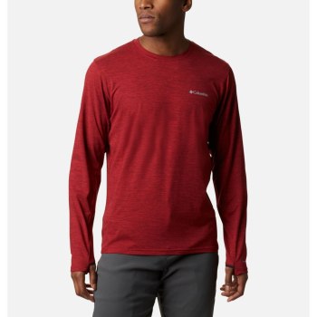 Columbia Muške Majice S Kapuljačom - Tech Trail Long Sleeve Crew II Plave Crvene | YHGM-93124